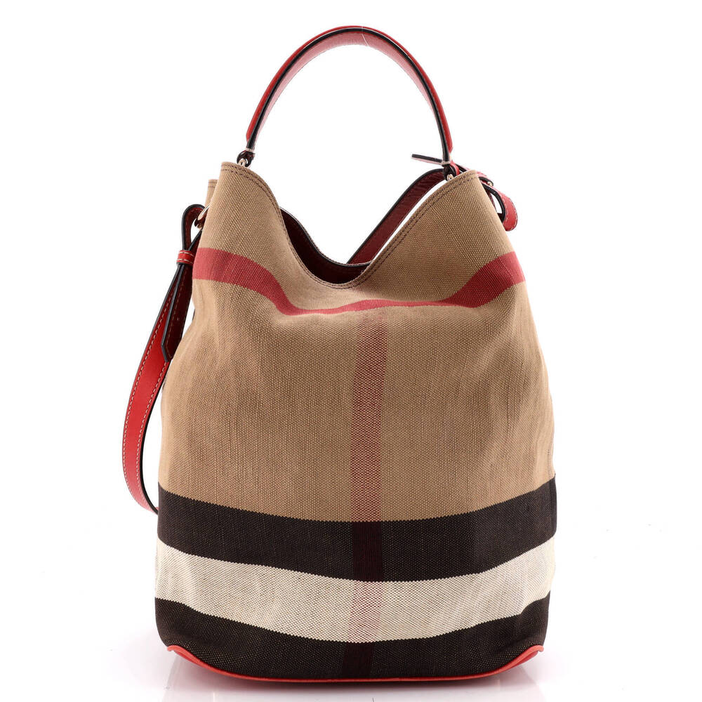 Burberry Medium Ashby Bag House Check Canvas